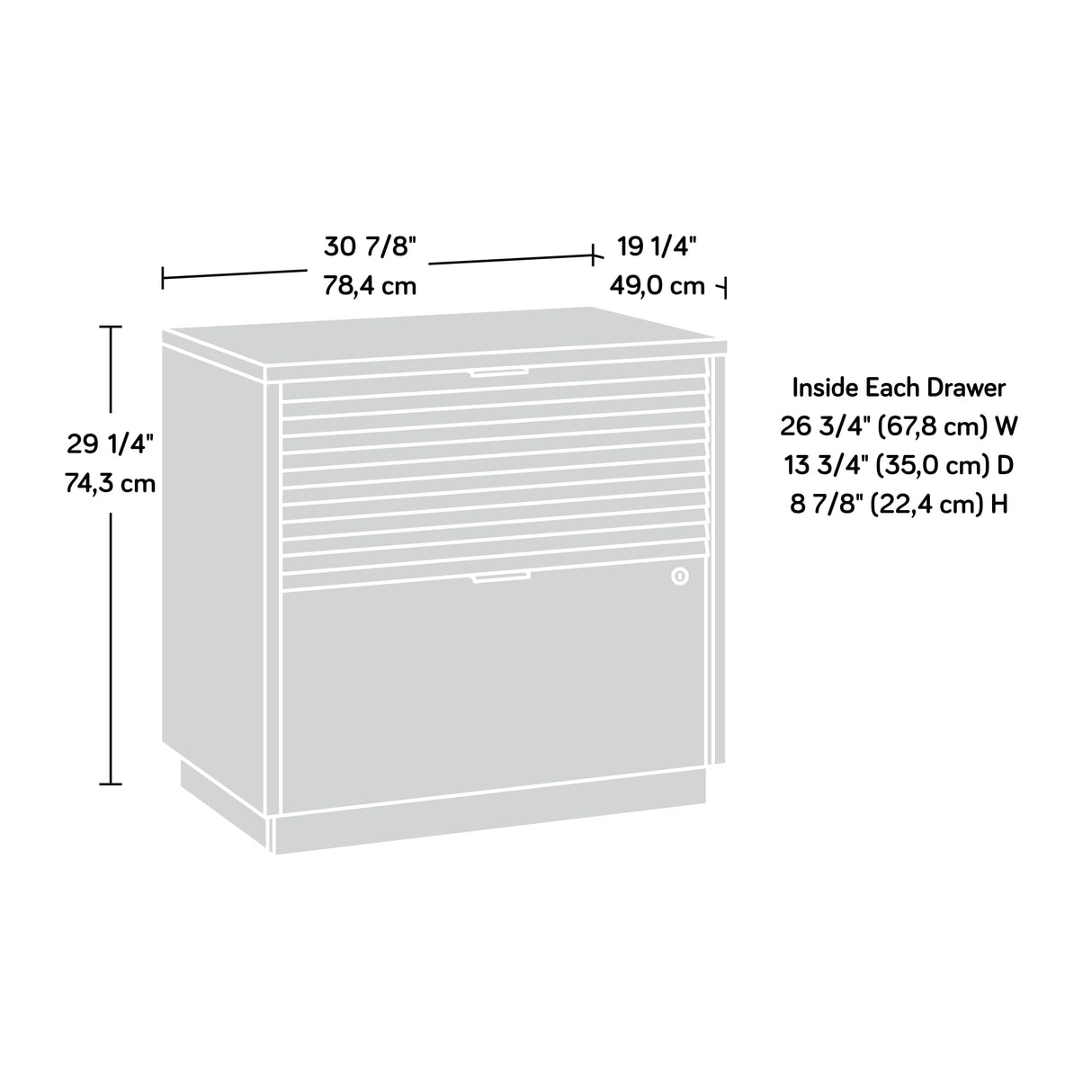 Sauder Englewood Lateral file, L: 30.87" x W: 19.29" x H: 29.25", Spiced Mahogany finish Sauder