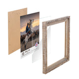 Rustic Barnwood Picture Frames 18x24 - Natural Reclaimed Wood Wall Hanging - Handcrafted Vintage Distressed, 1 3/4" Frame Width WOOD SIDE ORBIS