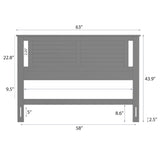 Serene Poplar Wood Queen Headboard, Modern Farmhouse Panel with Horizontal Scoring, Queen Size Headboard in White, Casual Coastal Style, Easy Assembly, Quality Materials ComfIQ