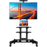 Yaheetech Mobile TV Stand with Wheels, Adjustable Rolling TV Cart for 32 to 75 inch LCD LED Screen TV w/Storage Shelves and Heavy Duty Base, Holds up to 110 Lbs, Max VESA 600x400mm Yaheetech