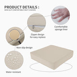 Valita Outdoor Furniture Replacement Cushions, Fits 4-seat Sectional Rattan Conversation Set, 10-Piece Patio Water-Resistant Replacement Sofa Cushions, Liner&Cover (Khaki) Valita