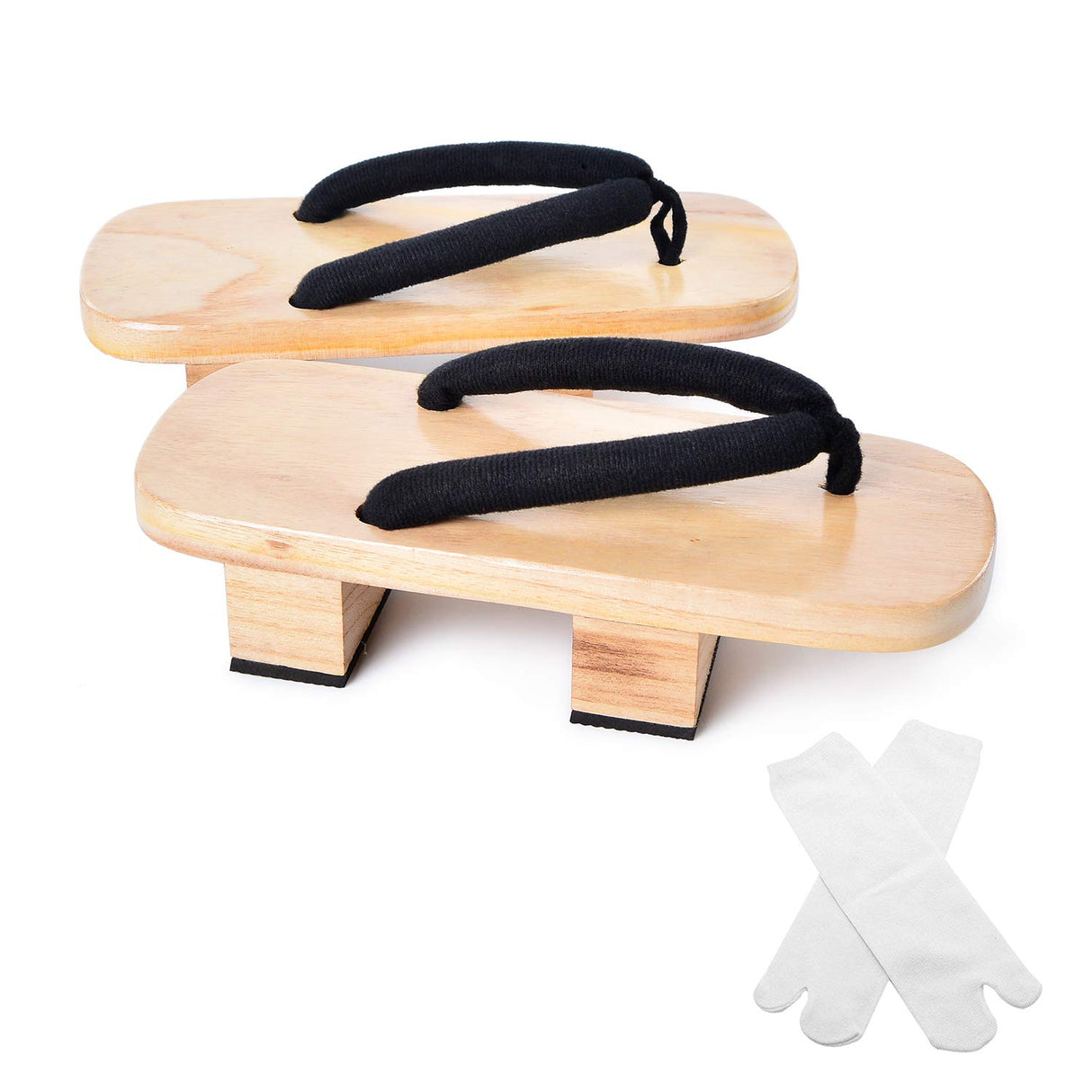Japanese Wooden Clogs Sandals Japan Traditional Shoes Geta With Tabi Socks (US 8/25.5cm) Azumasun