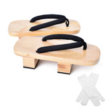 Japanese Wooden Clogs Sandals Japan Traditional Shoes Geta With Tabi Socks (US 8/25.5cm) Azumasun