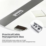 Nuipesn Rectangular Conference Room Table, Seminar Table Meeting Room Table Boardroom Desk Business Seminar Table Printer Desk no Chair for Office (White+Grey,9.84FT,118.11" L*51.18" W*29.53" H) Nuipesn