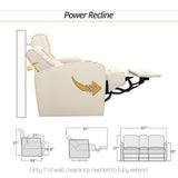 Qualitex De Leon RV Loveseat w/Storage Console, Ultimate Leather, Heat and Massage, Power Recline, Bisque Qualitex