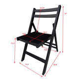 4-Piece Set of Indoor and Outdoor Wood Folding Chairs,Wedding Chair Wooden Slatted Seat for Dining Room Kitchen Balcony Wedding Occasion Events (Black) Ochangqi