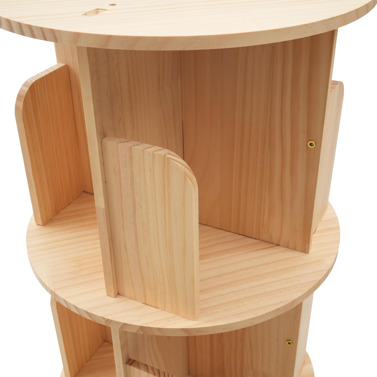 Netcoin 360° Freestanding Rotating Wooden Bookshelf for Efficient Storage and Display - WoodArtSupply