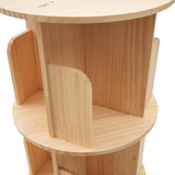 GNJINX 360° Rotating Solid Wood Bookshelf - 1 Tier Floor Standing Bookcase for Kids & Adults GNJINX