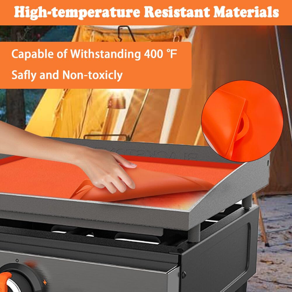 28" Silicone Mat for Blackstone Accessories, Blackstone Grill Mat for Silicone, Grill Cover for Outdoor Grill, Durable Griddle Accessories, Blackstone Accessories, All Season Cooking Protective Cover ChasingSun