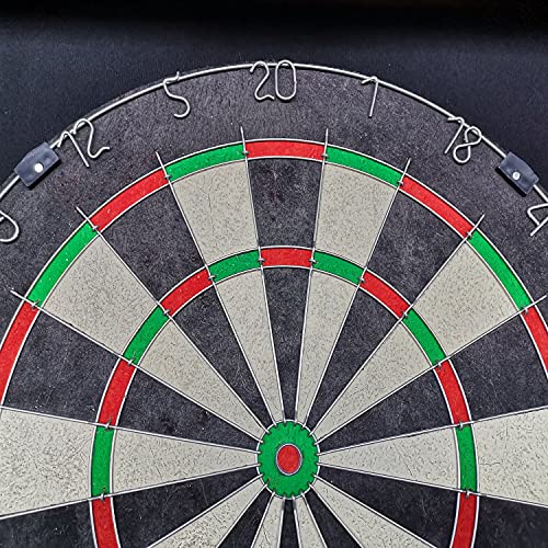 Hathaway Farmington Dartboard and Cabinet Set - Includes 18-in Dartboard, Steel-Tip Darts, Chalk Scoreboards - Perfect for Family Game Rooms, Basements, Home Bars, Walnut Hathaway