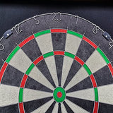 Hathaway Farmington Dartboard and Cabinet Set - Includes 18-in Dartboard, Steel-Tip Darts, Chalk Scoreboards - Perfect for Family Game Rooms, Basements, Home Bars, Walnut Hathaway