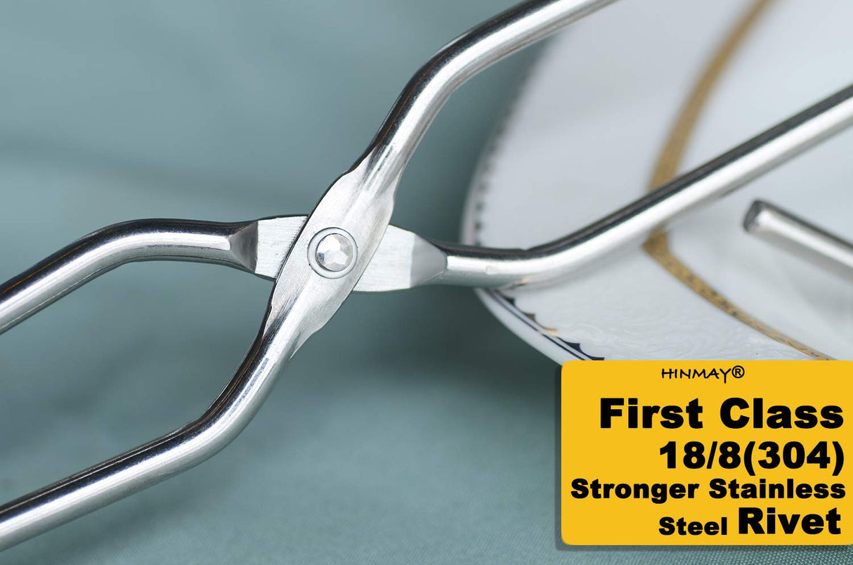 HINMAY Stainless Steel Scissor Tongs 10" and 13" Set, Kitchen Cooking Tongs, Set of 2 HINMAY