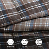 Eddie Bauer- Twin Comforter Set, Reversible Microsuede Bedding with Matching Sham(s), Casual Luxurious Bedding Set (Rugged Plaid Brown, Twin) Eddie Bauer