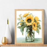 Natuyalo Paint by Numbers Kit for Adults Beginners and Kids, 16" Wx20 L Canvas Pictures Drawing Acrylic Paintwork with 3 Pcs Paintbrushes, Sunflowers in a Vase Natuyalo