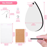 60 Pieces Sublimation Blanks Products, modacraft Sublimation Blank Earrings with Earring Hooks Jump Rings Ear Plugs Holder Cards Bags for Jewelry DIY Making Modacraft