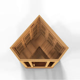 Maxxus 3 Per Low EMF FAR Infrared Carbon Corner Canadian Red Cedar Sauna MAXXUS