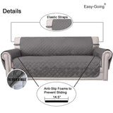 Easy-Going Reversible Loveseat Couch Cover for 2 Cushion Couch Sofa Cover for Dogs Water Resistant Furniture Protector with Foam Sticks Elastic Straps for Pet (Loveseat, Gray/Light Gray) Easy-Going