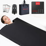 RRGFB Low EMF Infrared Sauna Blanket for Detox and Home Relaxation, Adjustable 1-60 Min Timer, 95-167℉ Temp Range, 6 ft x 2.95 ft, Durable PU Leather Cover RRGFB