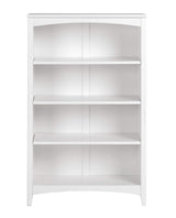 Camaflexi Shaker Style Solid Wood 4-Shelf Bookcase - 48 Inch High Adjustable Display Unit in White Camaflexi