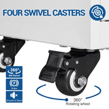 Fesbos 73" Metal Cabinet-White Heavy Duty Rolling Storage Cabinet Steel Tool Cabinets with Wheels, Shelves, Lockable Doors and Drawers- for Garage, Pantry, Warehouse Home Office- Assembly Required Fesbos