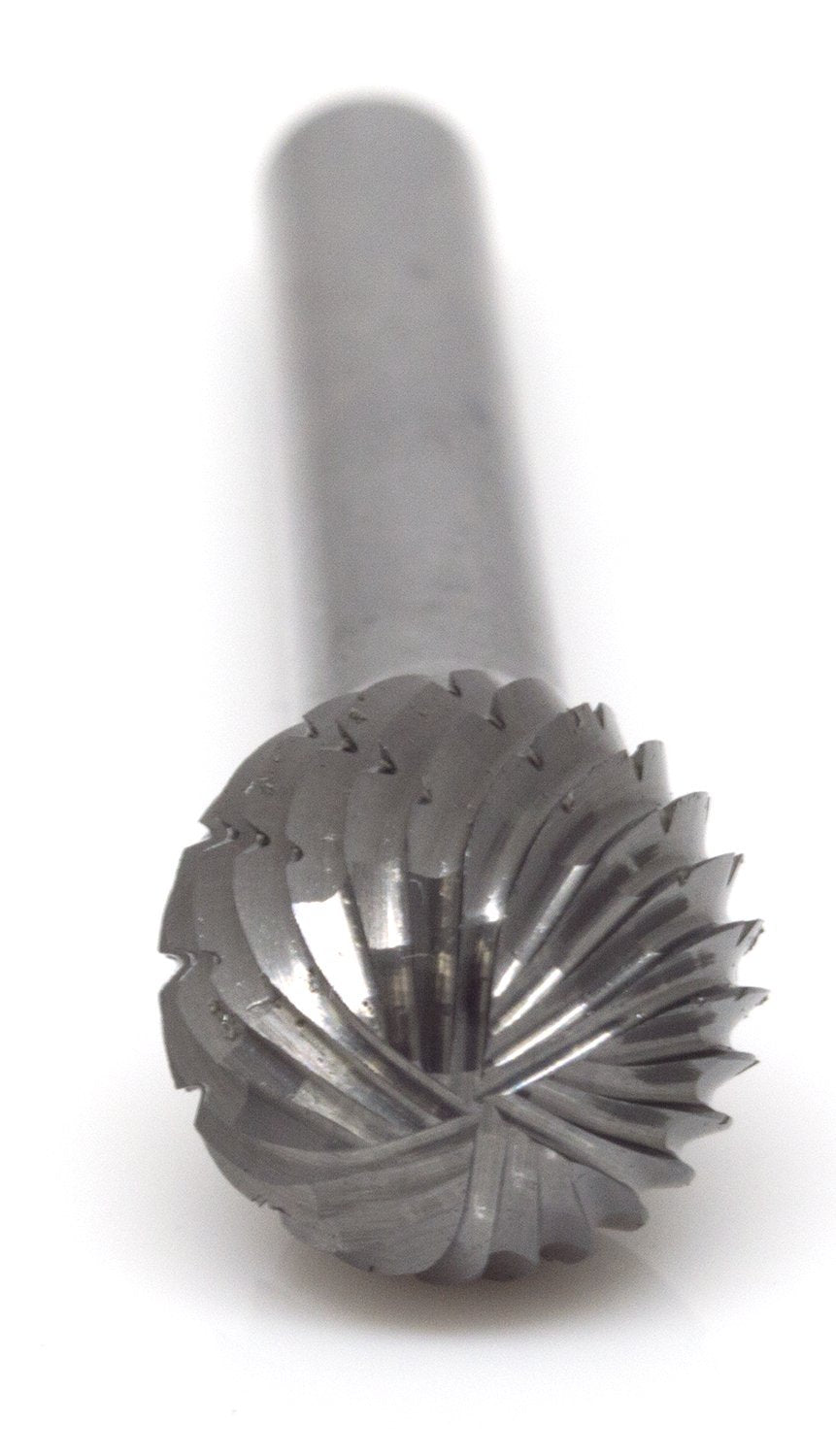Benchmark Abrasives Ball Shape Premium Double Cut Tungsten Carbide Burr for Metal Wood Welding Deburring Sculpting High-Speed Die Grinders enclosed in Plastic Capsule 1/4" Shank (SD-5) Benchmark Abrasives