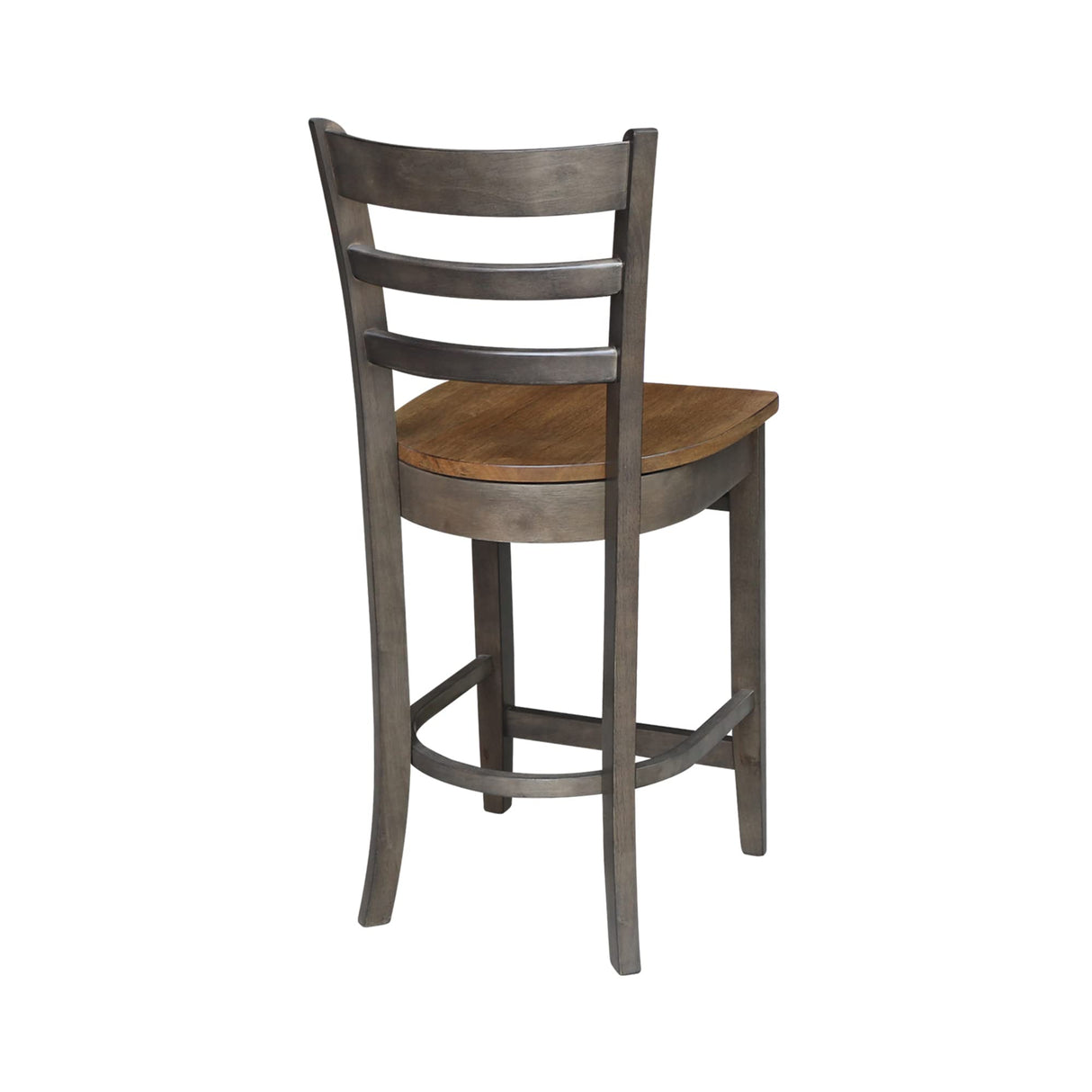 International Concepts Emily Counterheight Stool - 24-inch Seat Height, Hickory/Washed Coal (S45-6172) IC International Concepts