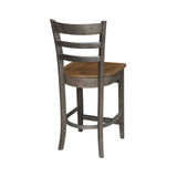 International Concepts Emily Counterheight Stool - 24-inch Seat Height, Hickory/Washed Coal (S45-6172) IC International Concepts