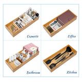 PRATIQUE Bamboo Drawer Organizer - Kitchen Utensil Organizer Silverware Tray Cutlery Holder，Office Desk Supplies and Accessories (5.9x3x2.6 inch) PRATIQUE