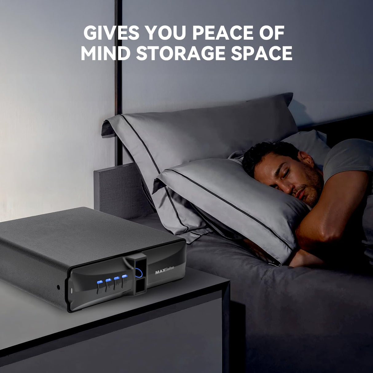 Drawer Safe with Super Biometric Finger Vein Recognition Lock for Two Pistols Storage Safe Quick Access with Biometric Fingerprint Under Desk Drawer Gun Safe for Home and Vehicle MAXSafes