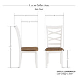 Lexicon Dining Table Set for 6 with Cross Back Chairs, 7 Piece Farmhouse Kitchen Table Set, Solid Wood Dining Room Table and Chairs Set of 6 for Home, Dining Room, Kitchen, Cherry/White Lexicon