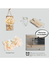 Mason Jar Wall Decor -Rustic with Hydrangea Flowers - Rustic Farmhouse Wall Sconces, 2 Pack, Easy Installation (Khaki Planks) Muasdae