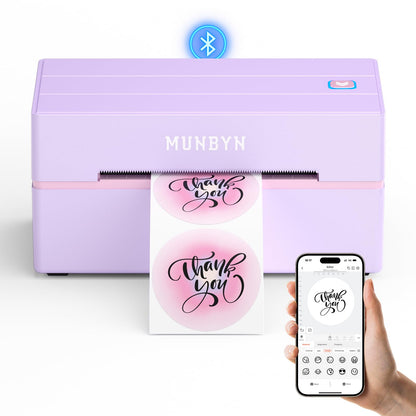 MUNBYN Bluetooth Thermal Label Printer, 130B Wireless 4x6 Shipping Label Printer for Shipping Packages Small Business Office or Home, Compatible with iPhone Android iPad Windows macOS Chrome Etsy eBay