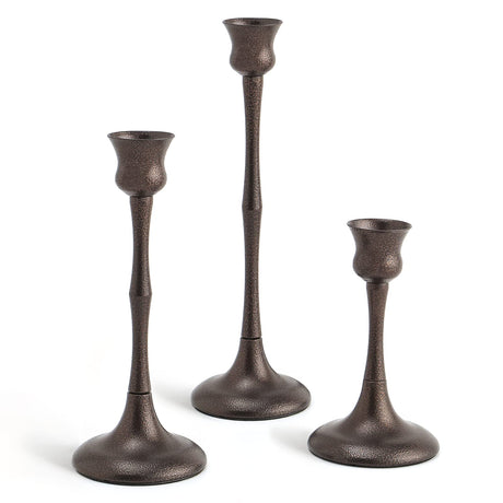 Candle Stick Candle Holder Set of 3 Metal Candlestick Holders Candle Stand Taper Candle Holders for Table Centerpiece Fireplace Mantle Decor, Ideal Gift for Wedding Thanksgiving Christmas Housewarming SHOHAYTO