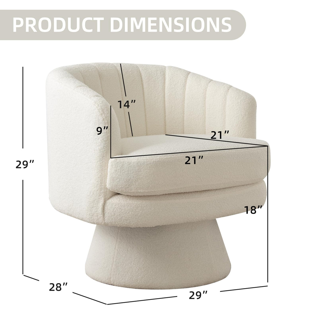 CANMOV Swivel Accent Chair with Armrest, Modern 360 Degree Swivel Barrel Chair with Curve Back and Soft Cushion,Comfy Round Sherpa Teddy Armchair Single Sofa for Living Room,Bedroom,Waiting Room,Beige CANMOV