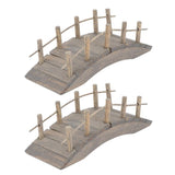 Gadpiparty Garden Bridge 2pcs Miniature Wooden Arch Bridge Model Mini Garden Ornaments Micro Landscape Decor Miniature House Decorations Gadpiparty