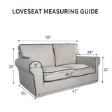 PureFit Reversible Quilted Sofa Cover, Water Resistant Medium Slipcover Furniture Protector, Washable Couch Cover with Non Slip Foam and Elastic Straps for Kids, Dogs, Pets (Loveseat, Gray/Light Gray) PureFit