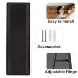 HARRITPURE 56" x 21" Rounded Full Length Mirror Aluminum Frame Black Mirror Full Length Floor Mirror with Stand for Living Room Bedroom Cloakroom HARRITPURE