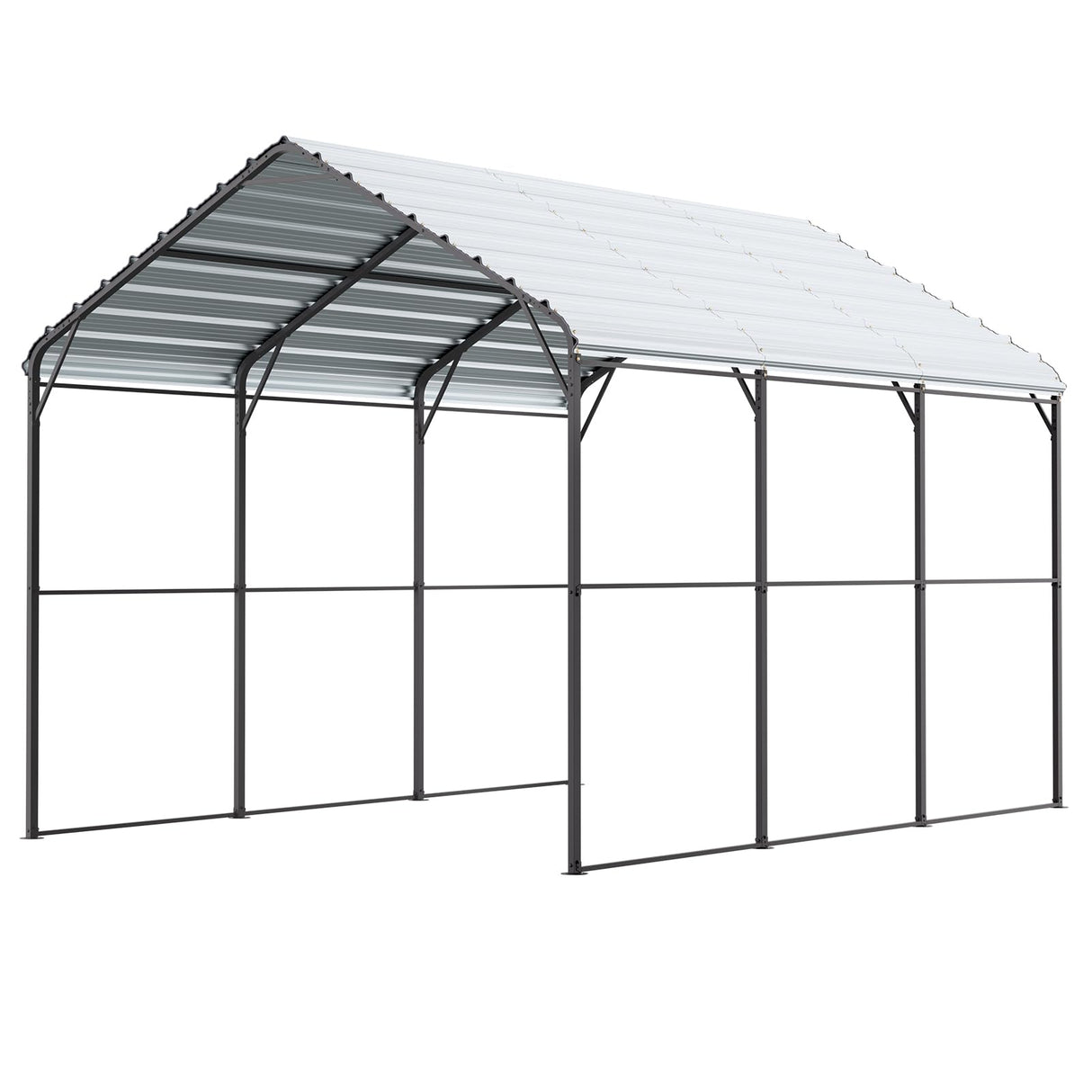 VEVOR Heavy Duty Metal Carport, 10' x 15' Outdoor Carport with Galvanized Steel Frame & Roof, Car Tent Garage Shade with Removable Sidewalls, Multi-Use Car Shelter for Pickup, Boat, Car & Tractors VEVOR