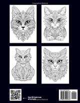 Adult Coloring Book: Cat Mandala Coloring For Relaxation And Stress Relief WoodArtSupply