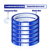 MEBMIK 6 Rolls 10mm x33m(108ft) Blue Heat Tape High Temperature Heat Resistant Tape Heat Transfer Tape for Heat Sublimation Press No Residue and Heat Transfer Vinyl MEBMIK