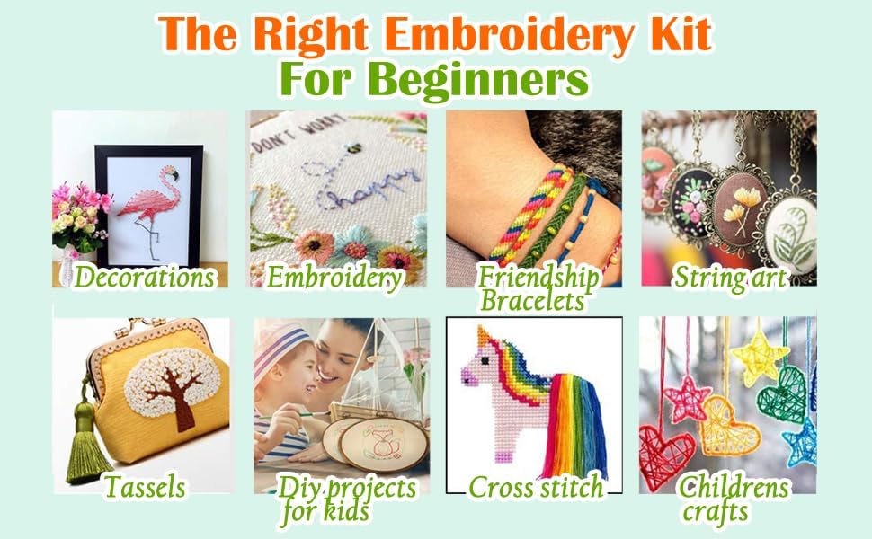 Cotton Hand Embroidery Floss, Embroidery Thread, Cross Stitch Thread, Anchor Threads Floss/Skeins Rainbow Color (Pack of 25 Skeins) VAKRATUNDA KITCHENWARES