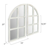 FLORA Farmhouse Mirror, Arch Window Wall Mirror for Kitchen Bedroom Living Room Wall Decor, Set of 2 FLORA