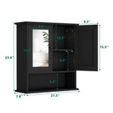 Smuxee Bathroom Wall Cabinet with Mirrors, Black Bathroom Medicine Cabinet with Adjustable Shelves, Over Toilet Cabinet for Bathroom Laundry Room Kitchen Smuxee