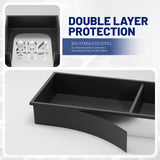 BWE 13" X 25" Stainless Steel Shower Niche, No Tile Needed Black Wall Niche, Double Shelves Recessed for Bathroom Storage,Over Mount Installation BWE