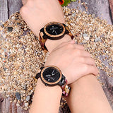 BOBO BIRD Women Wood Watches Colorful Wood WristWatches Week & Date Display Multifunction Handmade Quartz Watch Sport Chronograph Unique Wristwatch BOBO BIRD