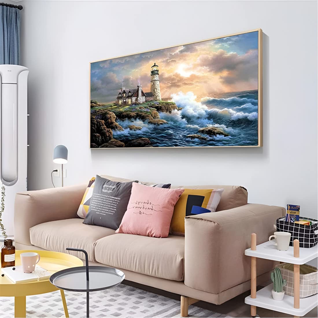 koemhxb Large Paint by Number for Adults(24x16 inch),Lighthouse Paint by Numbers Kits for Adults Beginner,Lighthouse Painting by Numbers for Home Wall Decor koemhxb