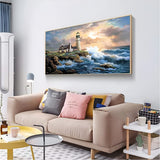 koemhxb Large Paint by Number for Adults(24x16 inch),Lighthouse Paint by Numbers Kits for Adults Beginner,Lighthouse Painting by Numbers for Home Wall Decor koemhxb