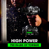 FLEX 24V Brushless Cordless 4-Tool Combo Kit: Drill Driver, Impact Driver, Reciprocating Saw, Work Light with (2) 2.5 Ah Lithium Batteries and 160W Fast Charger - FXM401-2A FLEX