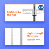 14" D×36" W×54" H Commercial Wire Shelving Unit Metal Shelf with 4 Tier Adjustable Layer Rack Strong Steel for Restaurant Garage Pantry Kitchen Garage，Chrome FDW