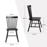 GABOEEN Modern Dining Chairs, Windsor Chair Set of 4,Wooden Dining Chairs Wood Room Chair Black Spindle Side Kitchen Room Country Farmhouse Chairs GABOEEN